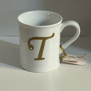 Godinger & Co. White Mug with Gold Letter T